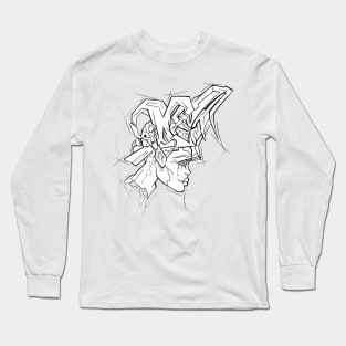 Cyber graffiti babe Long Sleeve T-Shirt